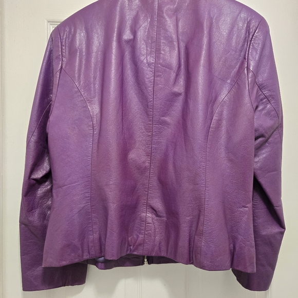 Vintage Y2K MS Maxima purple leather jacket sz L - Picture 12 of 12